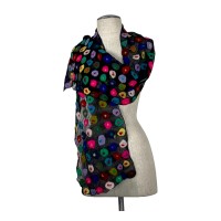 Multi Dotted on Black Scarf